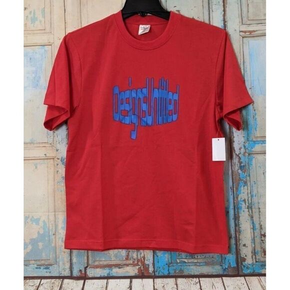 Designs Untitled Mens Size Small Red Crew Neck Short Sleeve Graphic T Shirt - Picture 1 of 8